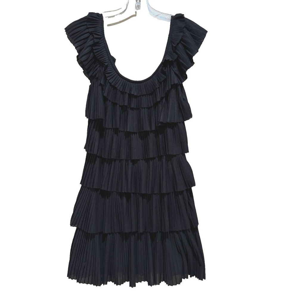 White House Black Market Wmns XS Tiered Ruffle Dress Flapper Cocktail Party Mini